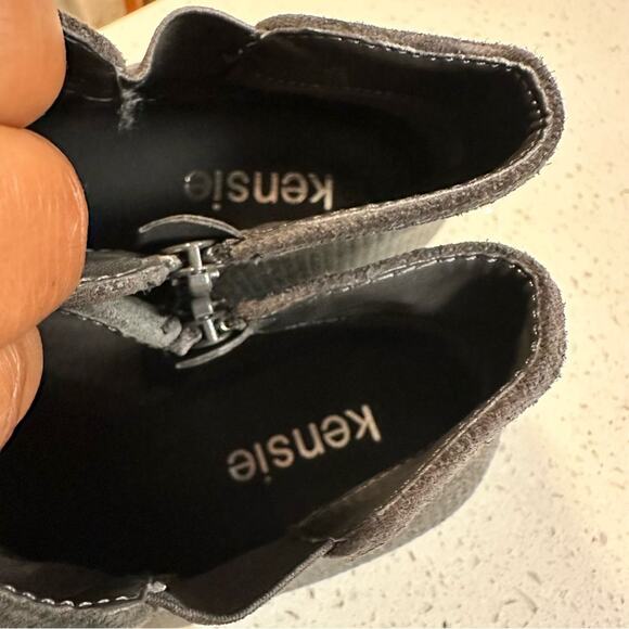 Kensie Gerona Textured Gray Ankle Booties Low Block Heel Size 9M - Picture 5 of 10